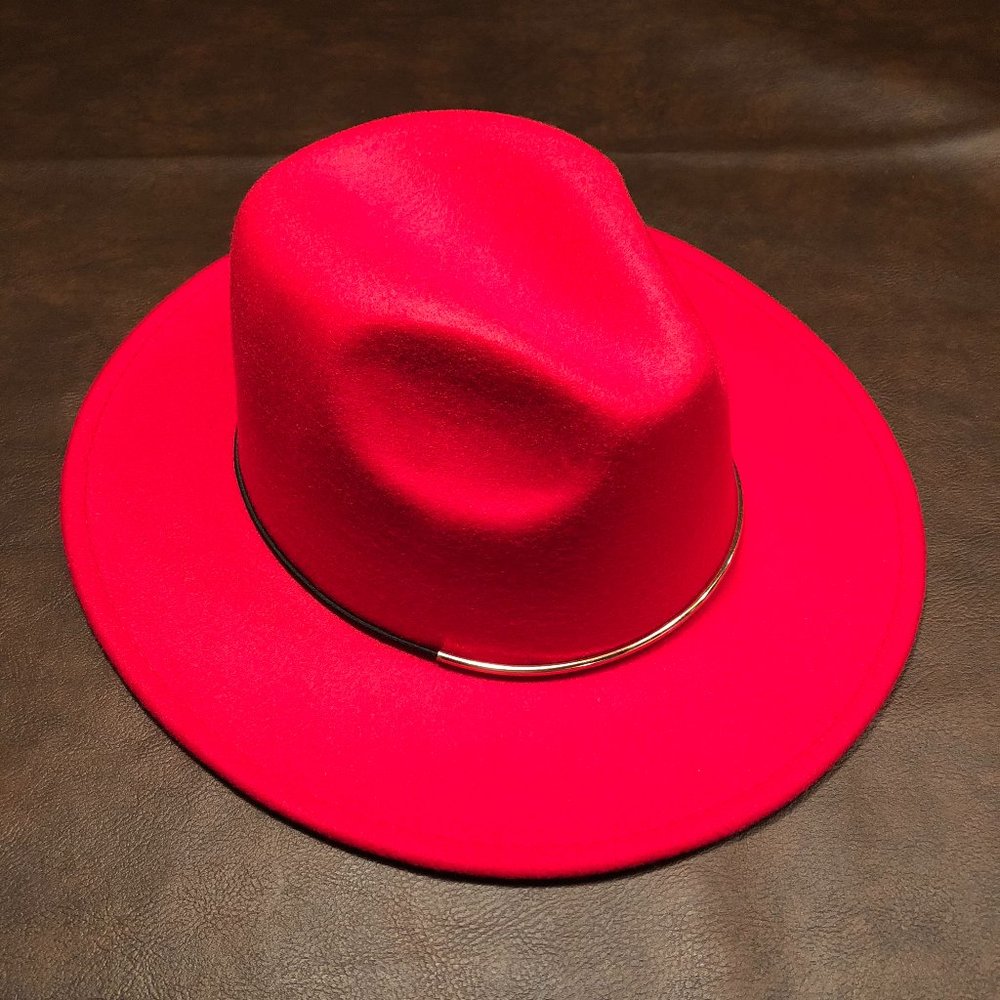 Fedora Hat with metal and leather cord (brand new)
